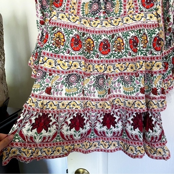 Alice + Olivia Dress Lawson Floral Buttoned Mini Flower Pot Ecru Multi 4 EUC - Picture 3 of 11